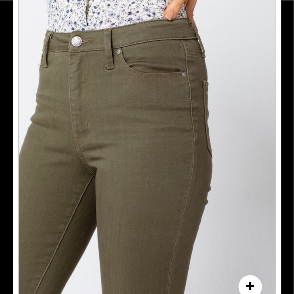 Jessica Simpson Olive Green Khaki Super Stretchy Skinny Ankle Jeans - Picture 6 of 9